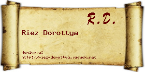 Riez Dorottya névjegykártya